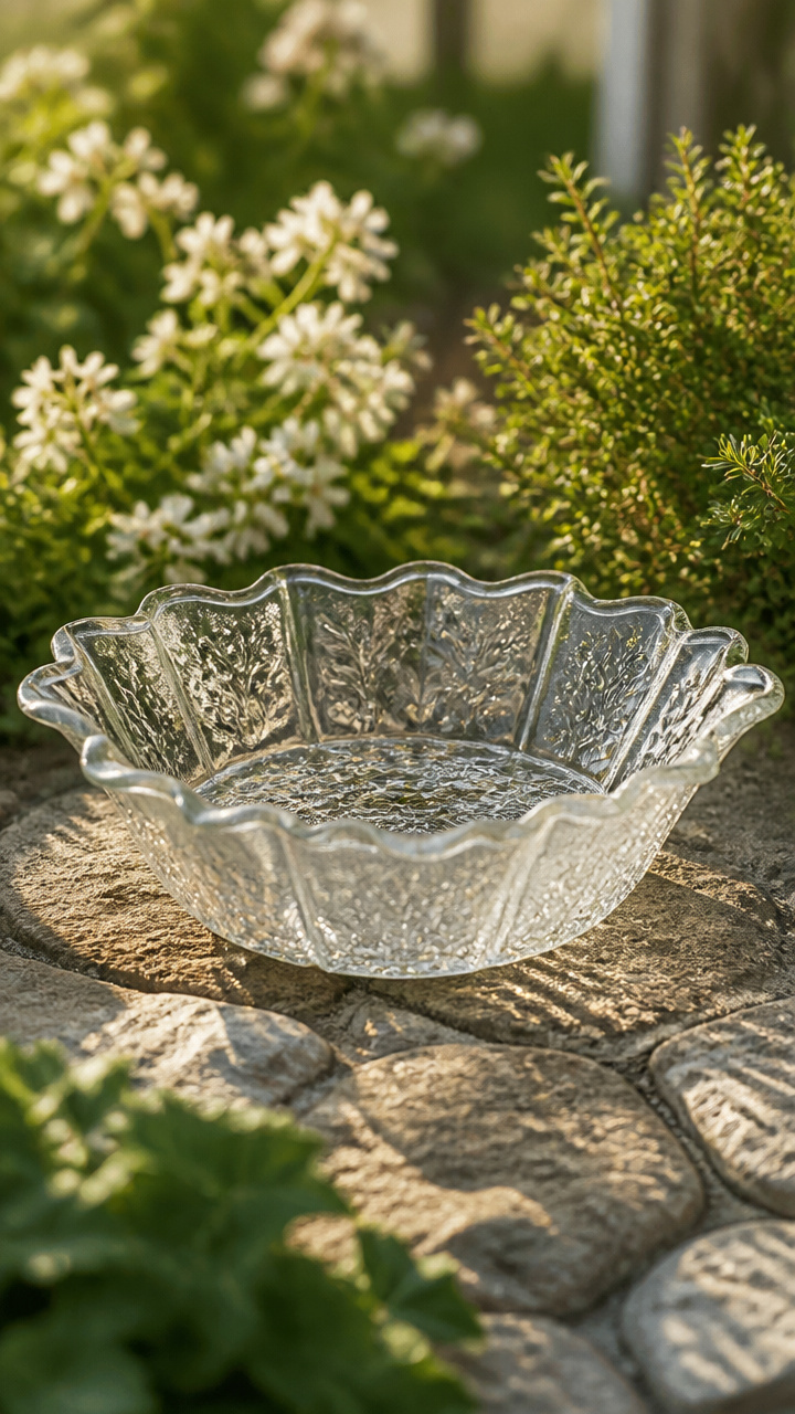 Repurposed Glass Lampshade Bath
