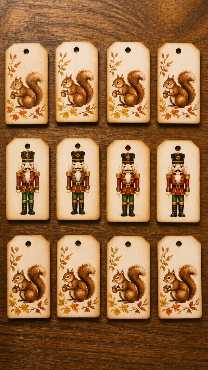 Reversible Nutcracker Name Tags