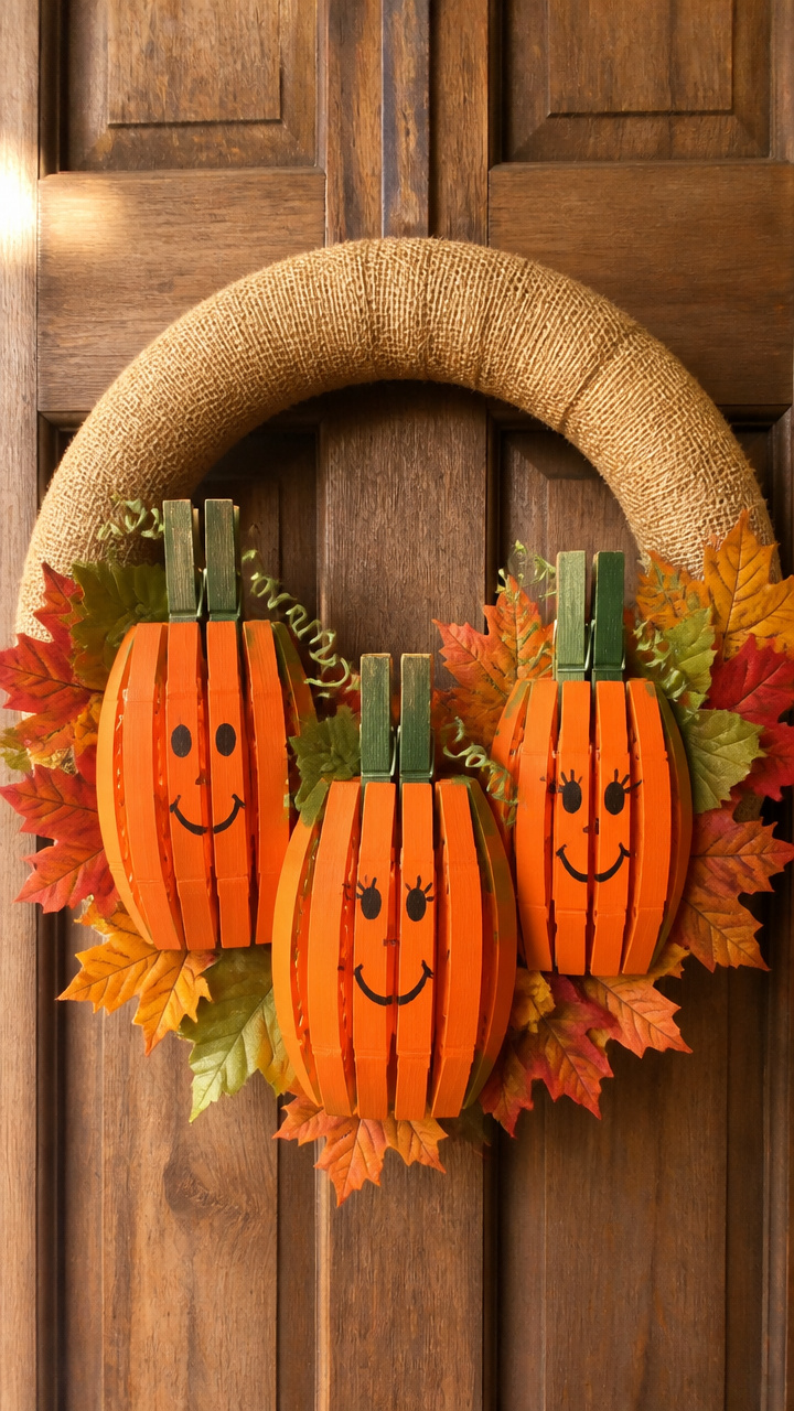 Rustic Clothespin Pumpkins