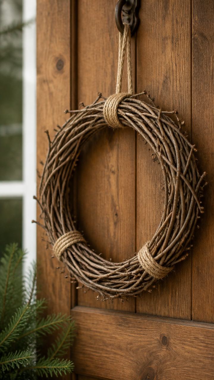 Rustic Twig Circle Hanger