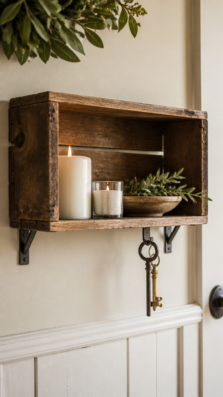 Salvaged Wood Crate Shelf