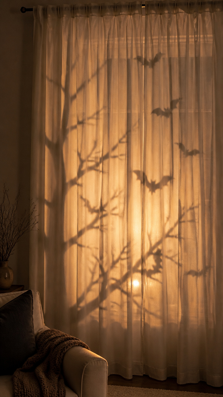 Sheer Curtains with Shadow Cutouts