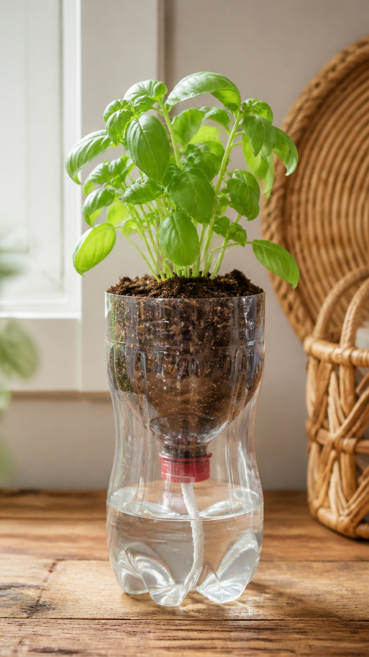 Soda Bottle Self-Watering Pot