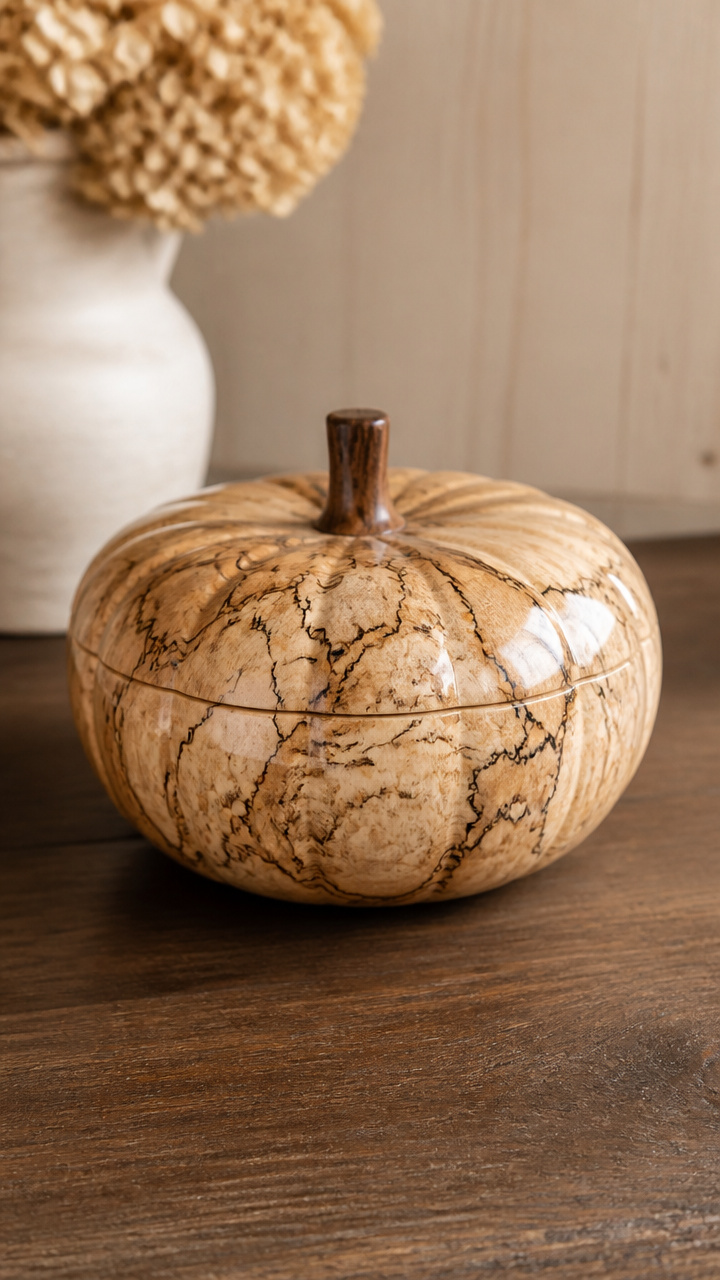 Spalted Maple Bowl Pumpkin