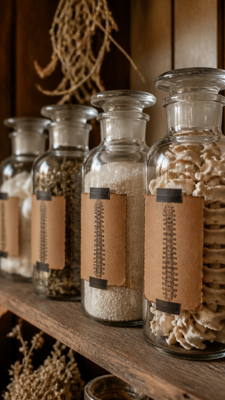 Spine-Labeled Apothecary Jars