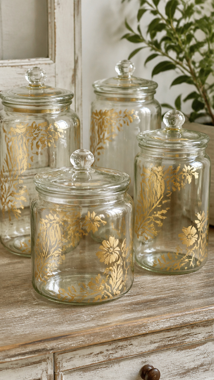 Stenciled Flourish Storage