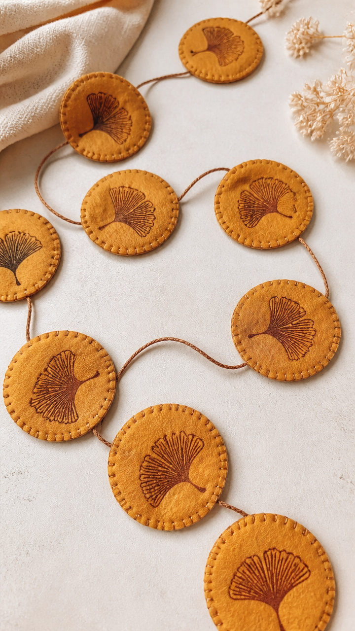 Stenciled Ginkgo Rounds