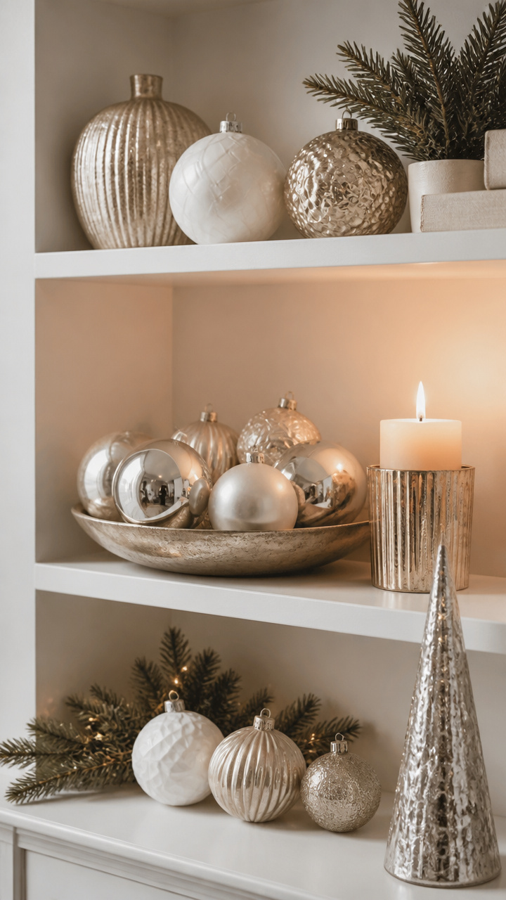 Style Shelves with Monochrome Ornaments