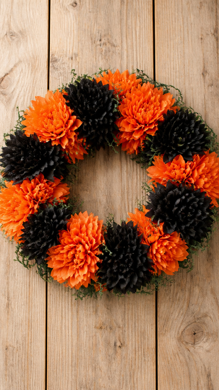 Tissue Paper Flower Wreath