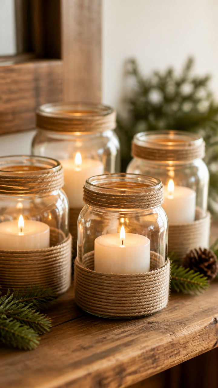 Turn Mason Jars into Candle Holders