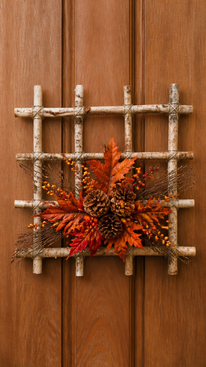 Twig Lattice Door Wreath