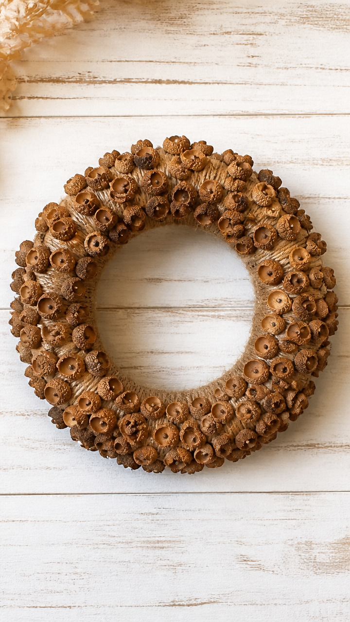 Twine and Acorn Cap Wreath