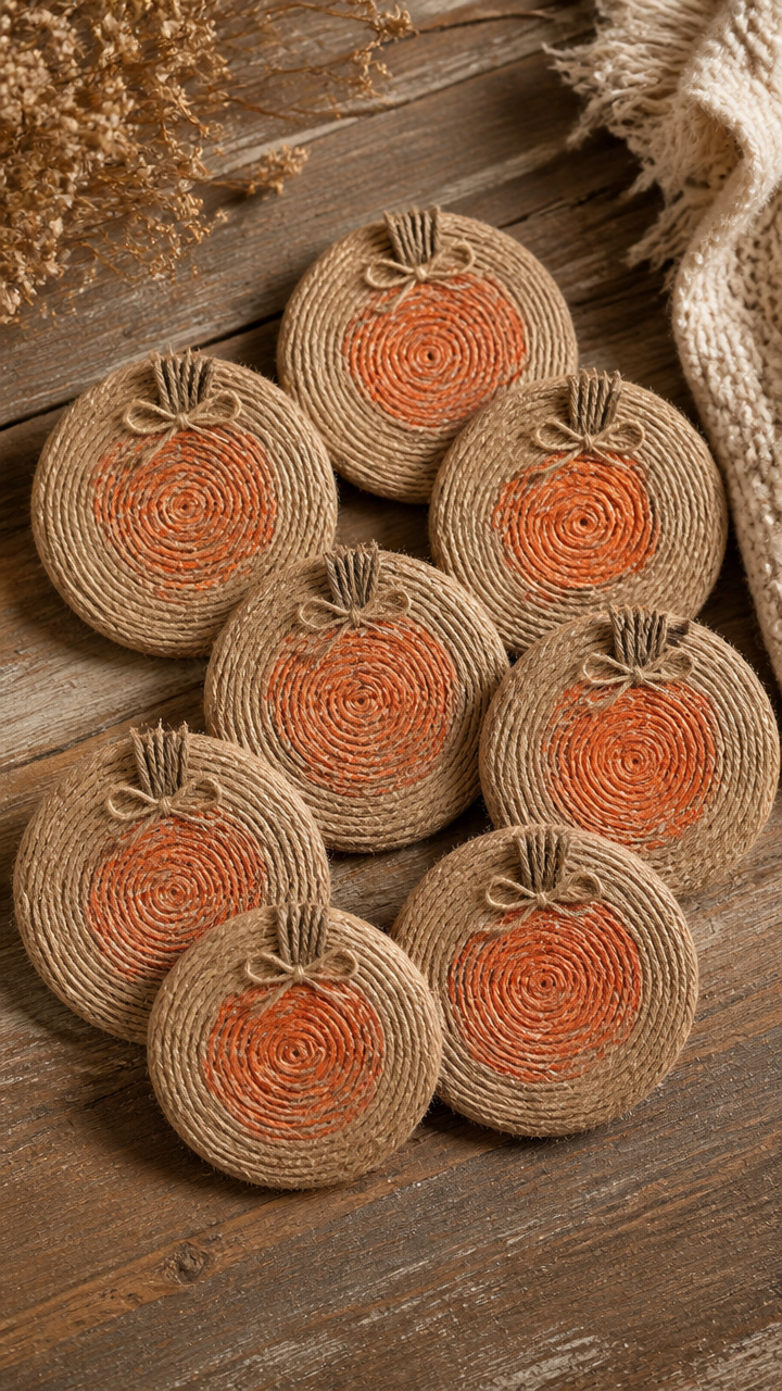 Twine-Wrapped Mini Pumpkins