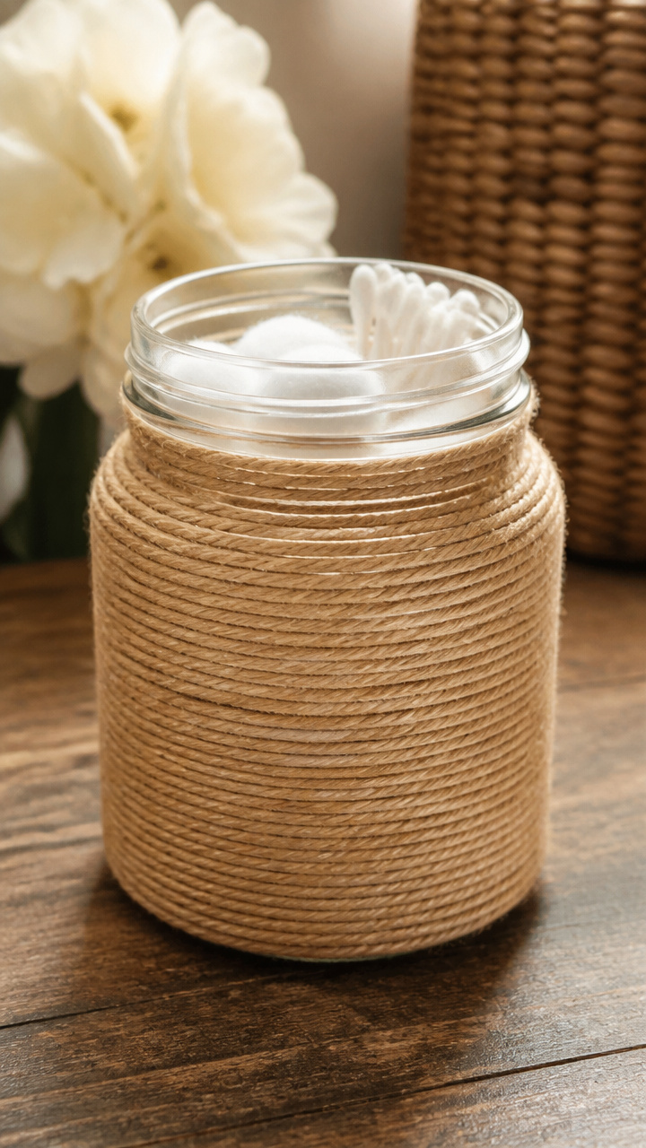 Twine-Wrapped Storage Jar