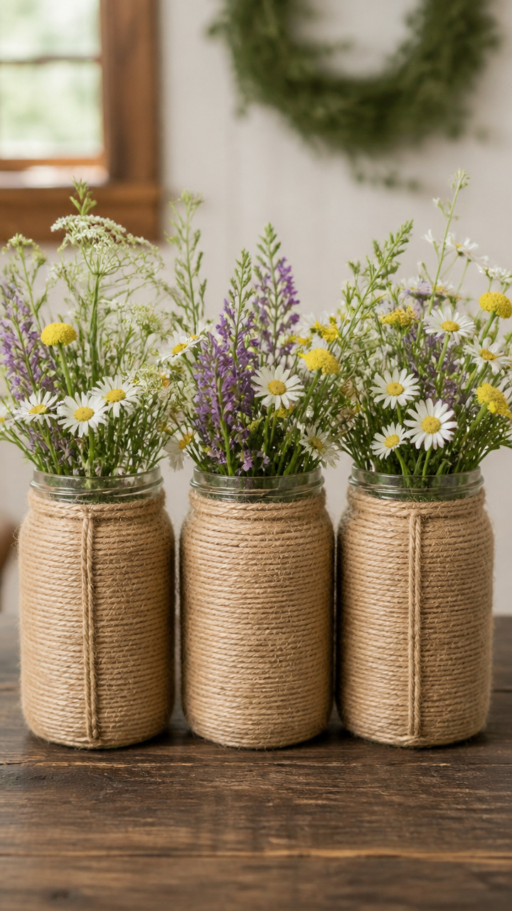 Twine-Wrapped Vases