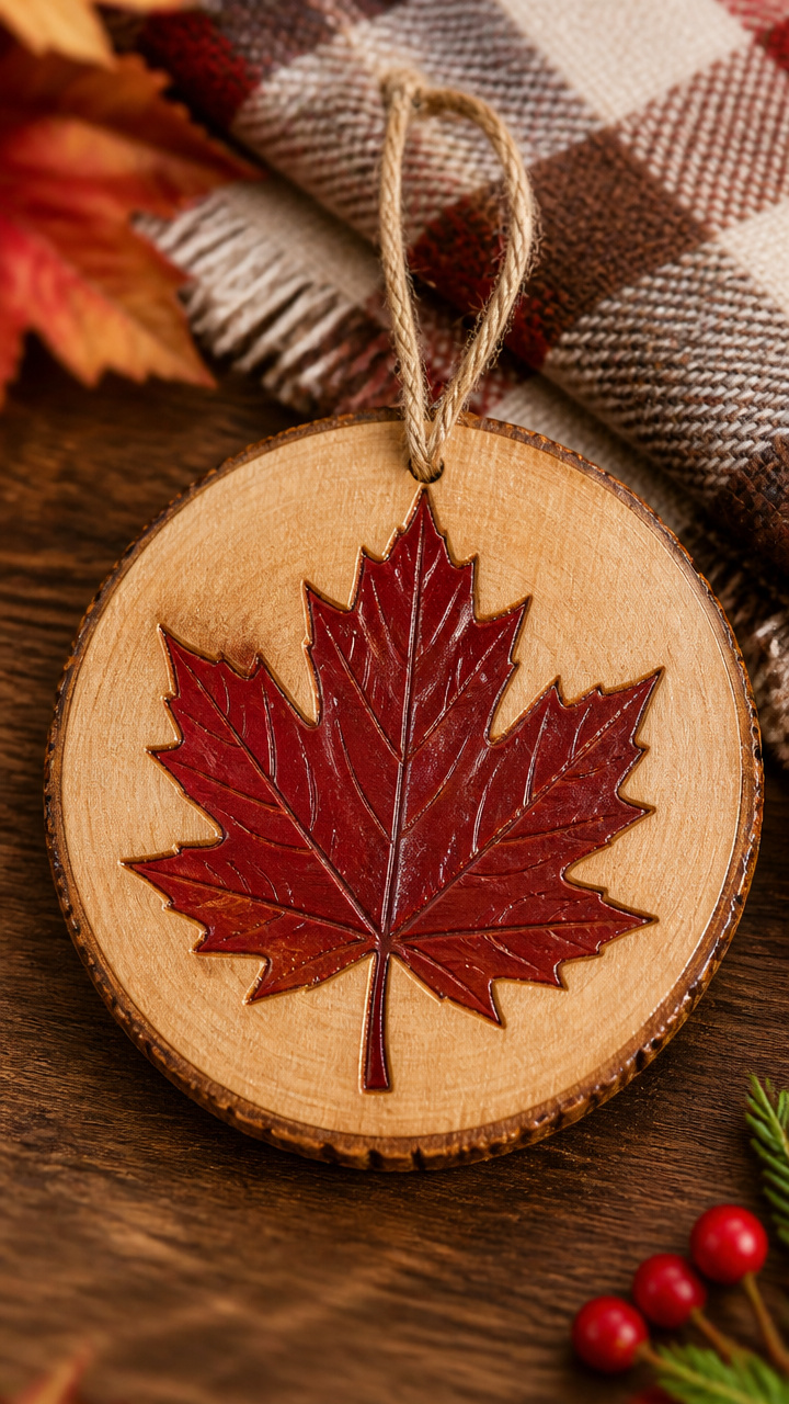Two-Sided Maple Leaf Ornament