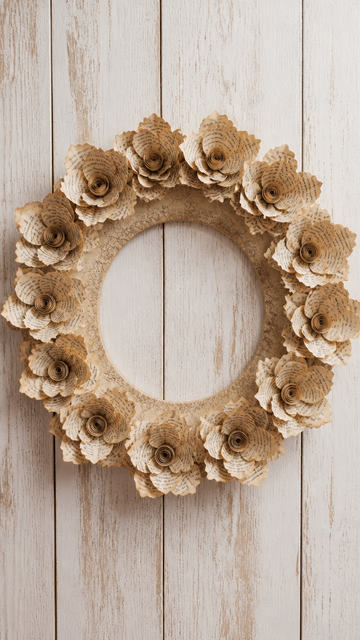 Vintage Book Page Flowers