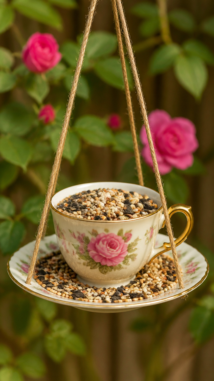 Vintage Ceramic Teacup Feeder