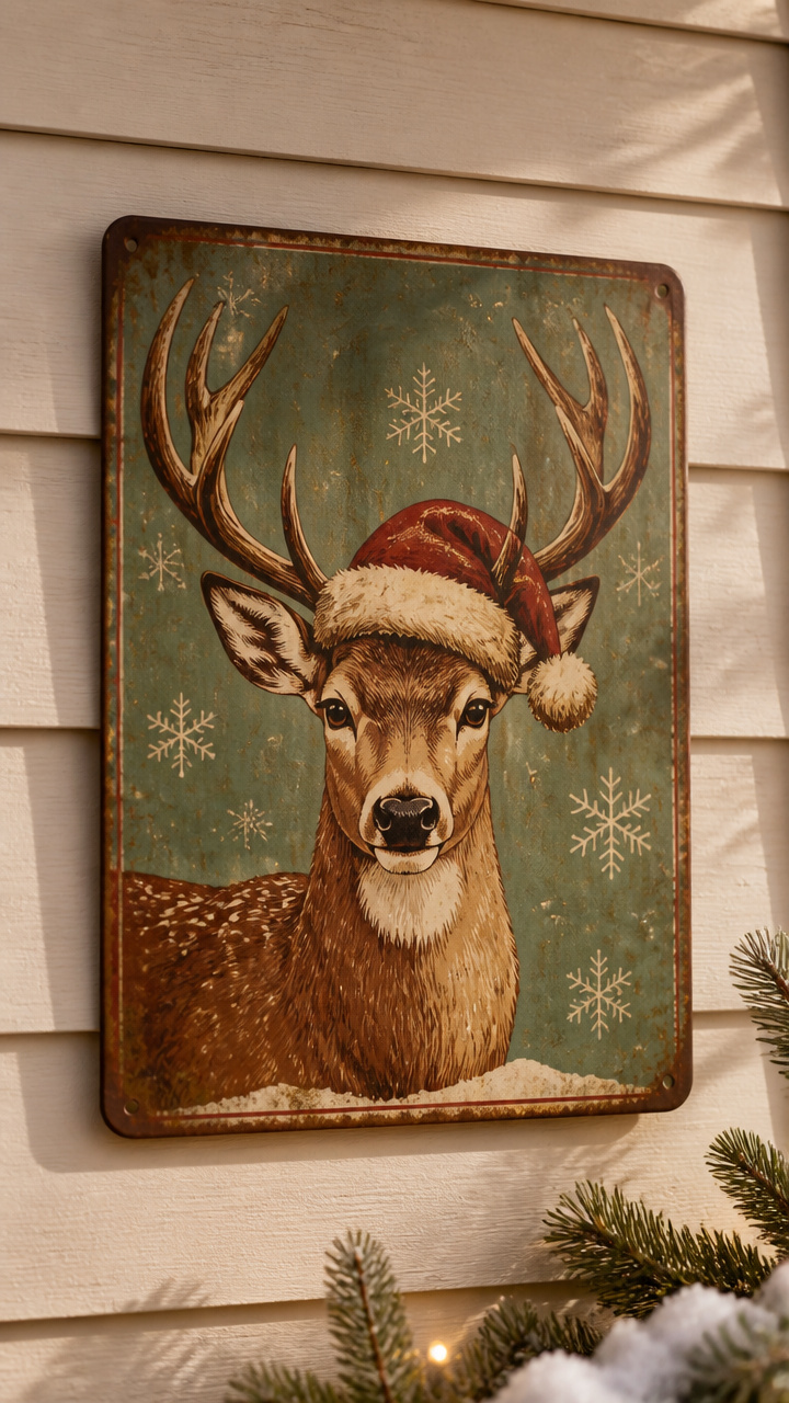 Vintage-Inspired Tin Sign Scene