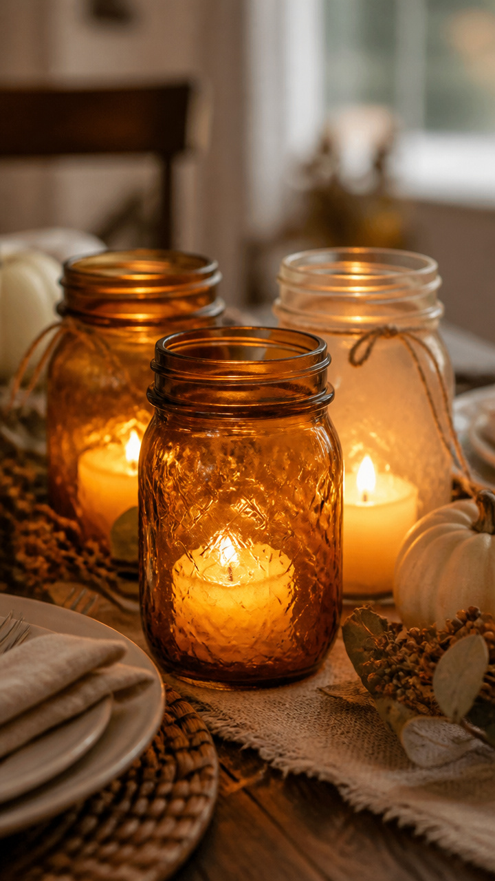 Vintage Mason Jar Candle Holders