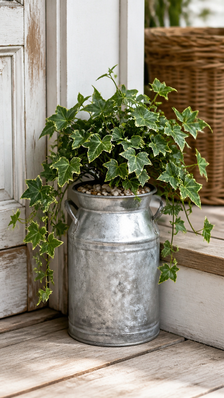 Vintage Milk Can Planter