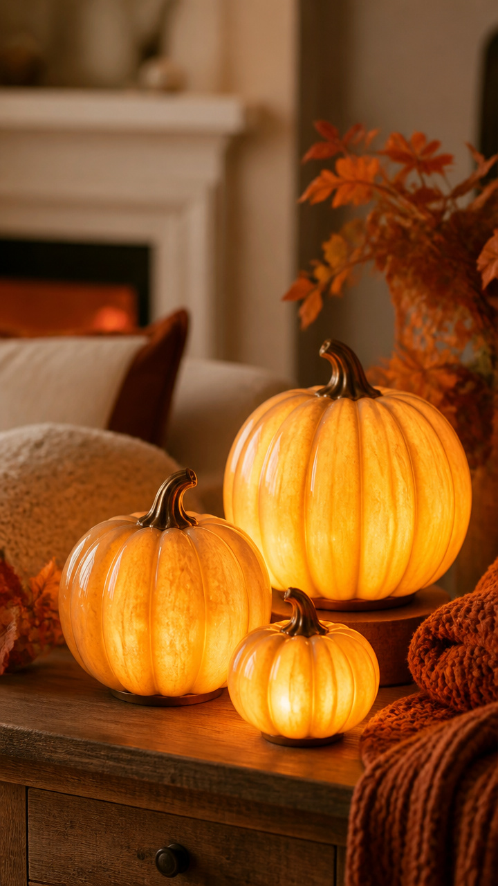 Warm Glowing Pumpkin Lamps