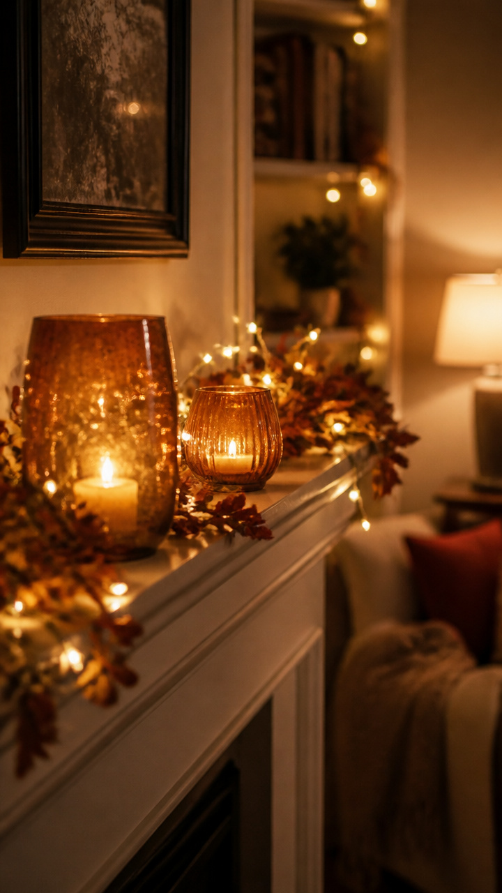 Warm Lighting with Candle Lamps and Fairy Lights