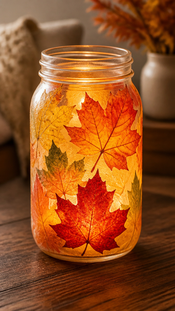 Wax Paper Leaf Luminary
