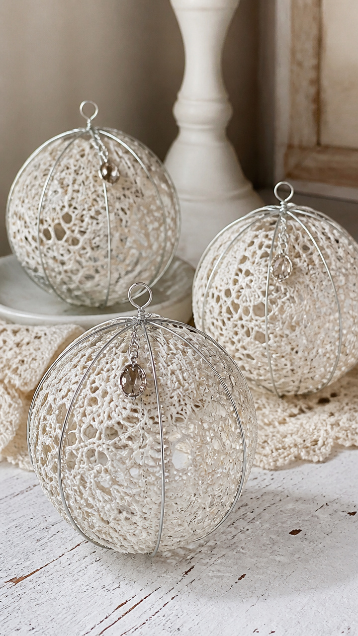 Wire-Wrapped Doily Orbs