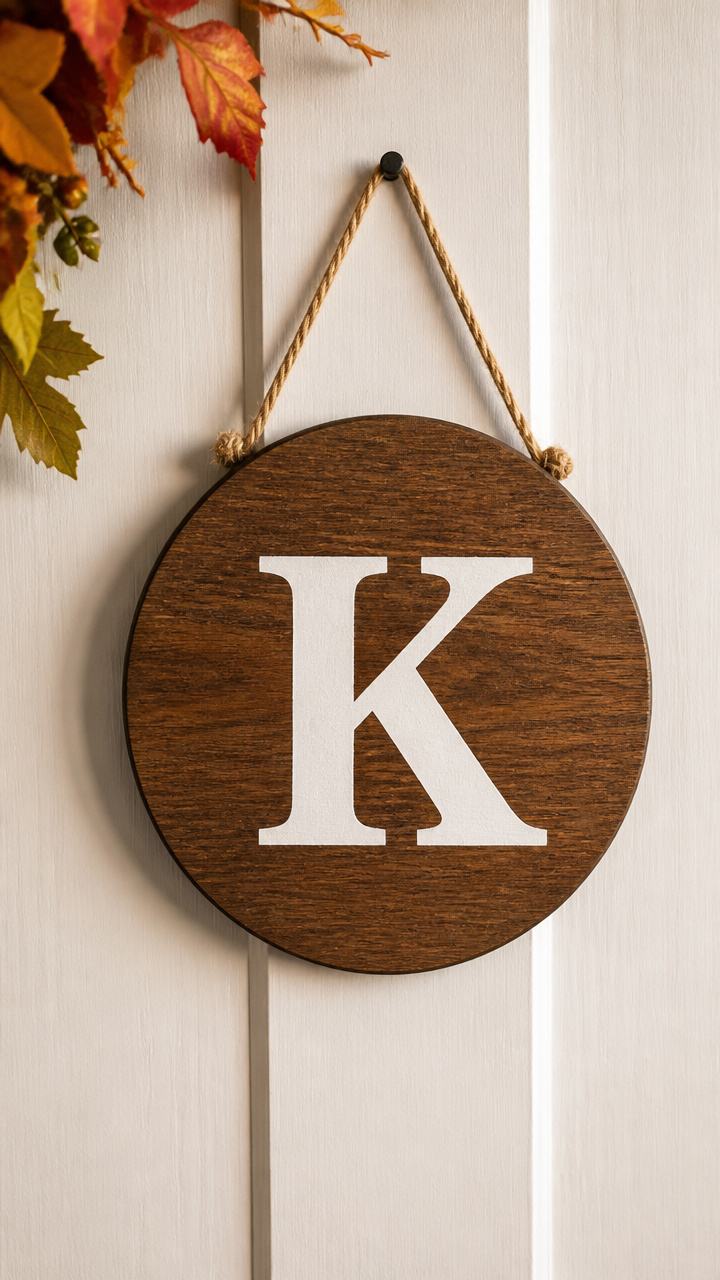 Wood Slice Monogram Hanger