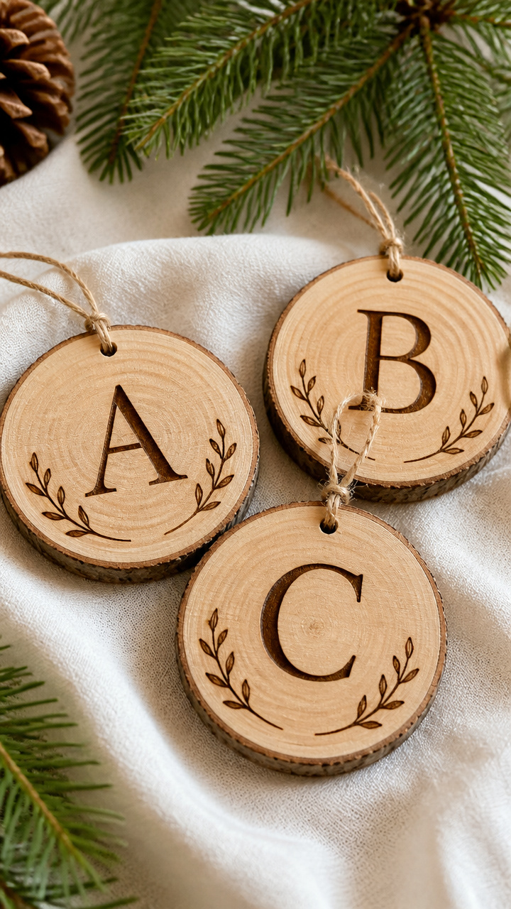 Wood Slice Monograms
