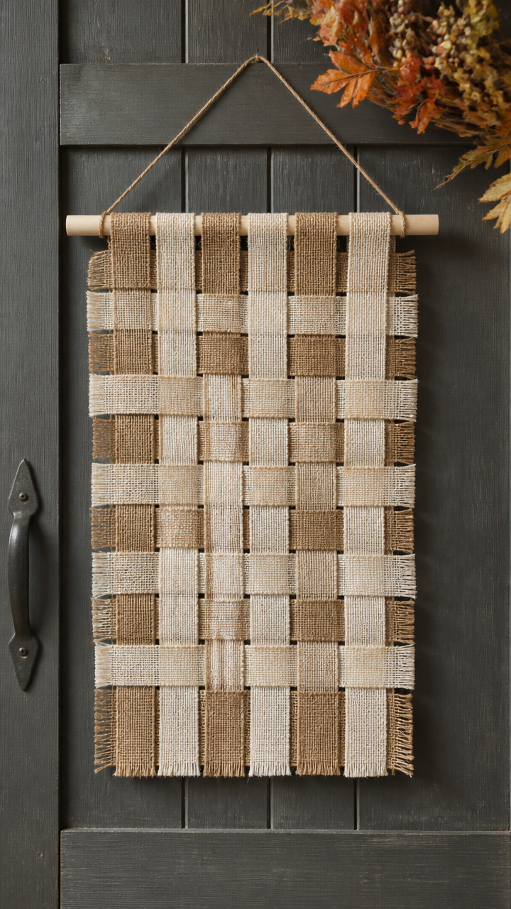 Woven Burlap Door Banner