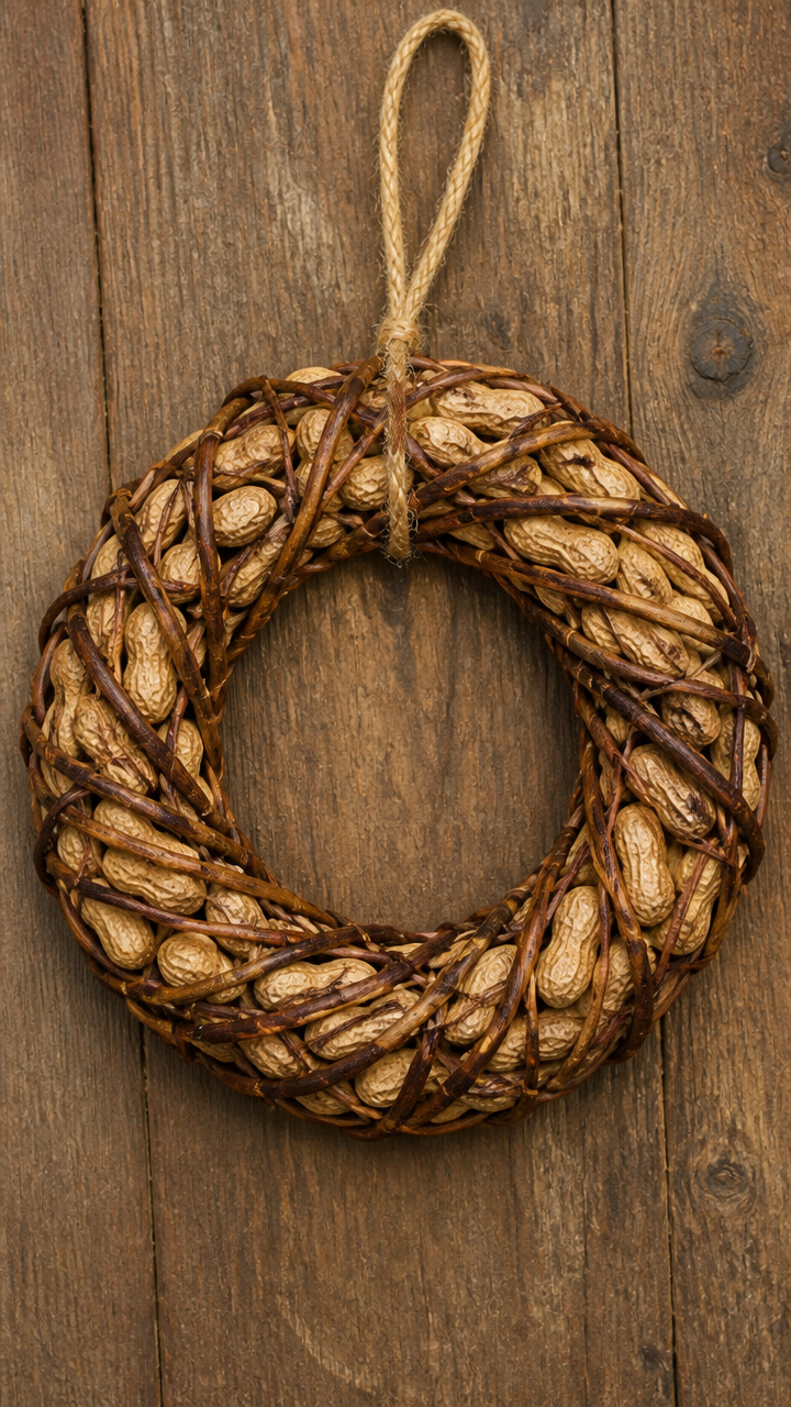Woven Willow Peanut Wreath