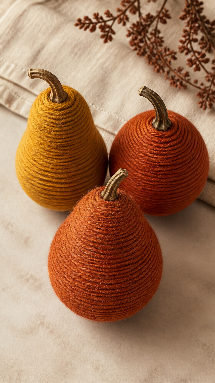 Yarn-Wrapped Gourds