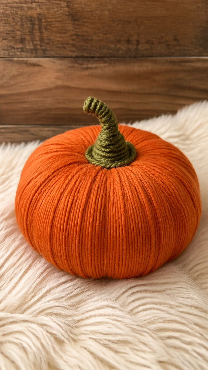 Yarn-Wrapped Pumpkin