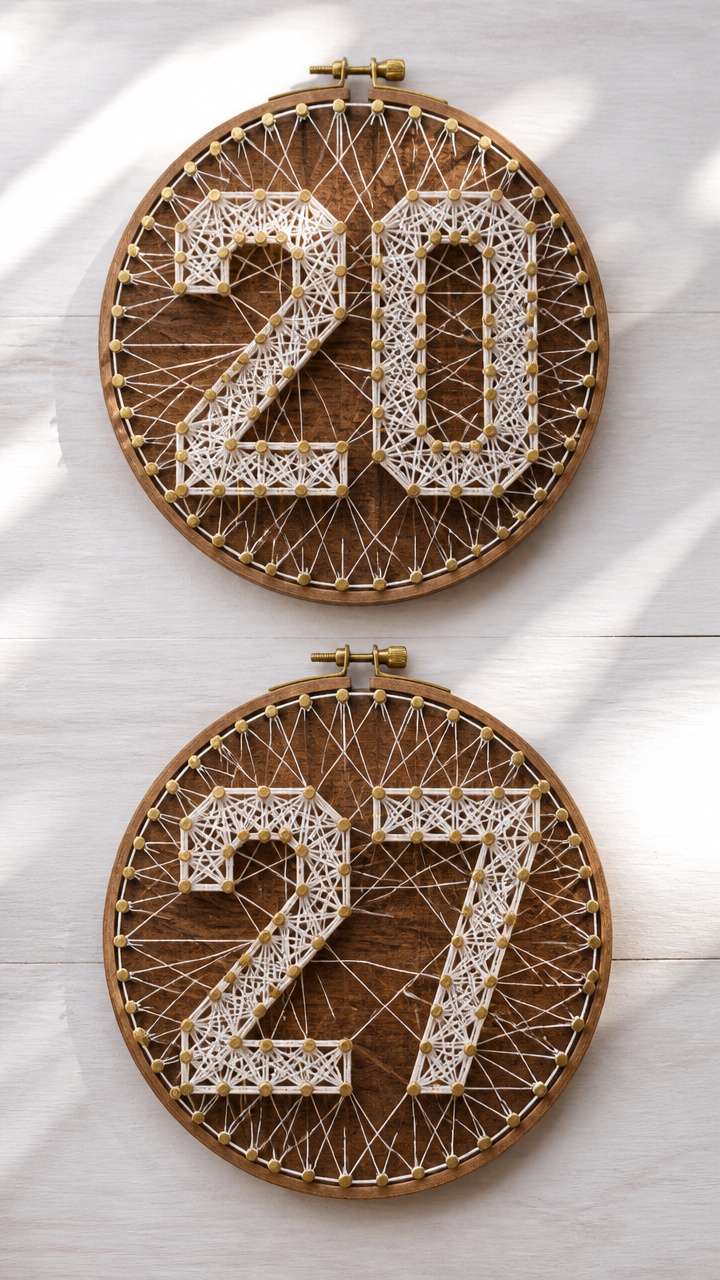 String Art Number Display