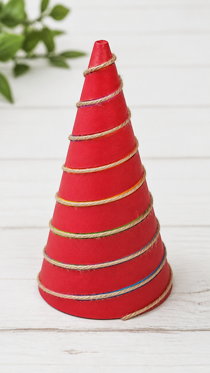 Twine-Wrapped Countdown Cone