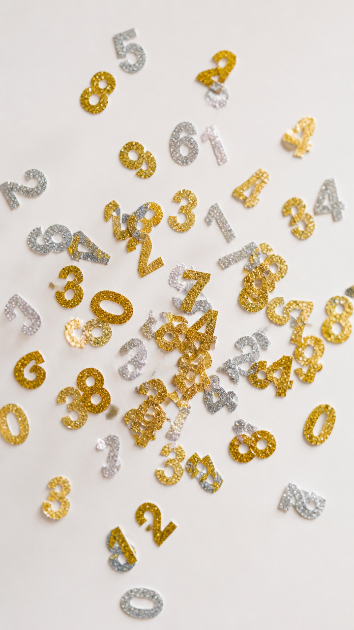 Glittery Number Confetti