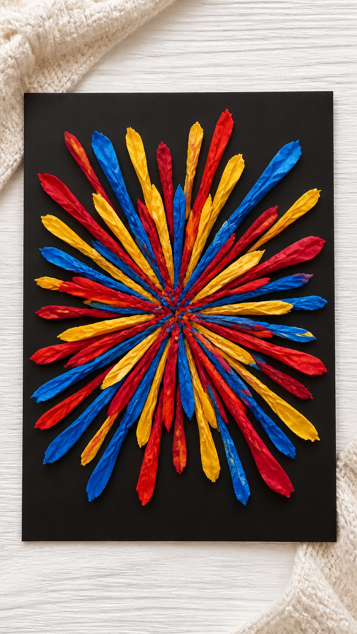 Tissue Paper Fireworks Wall Art