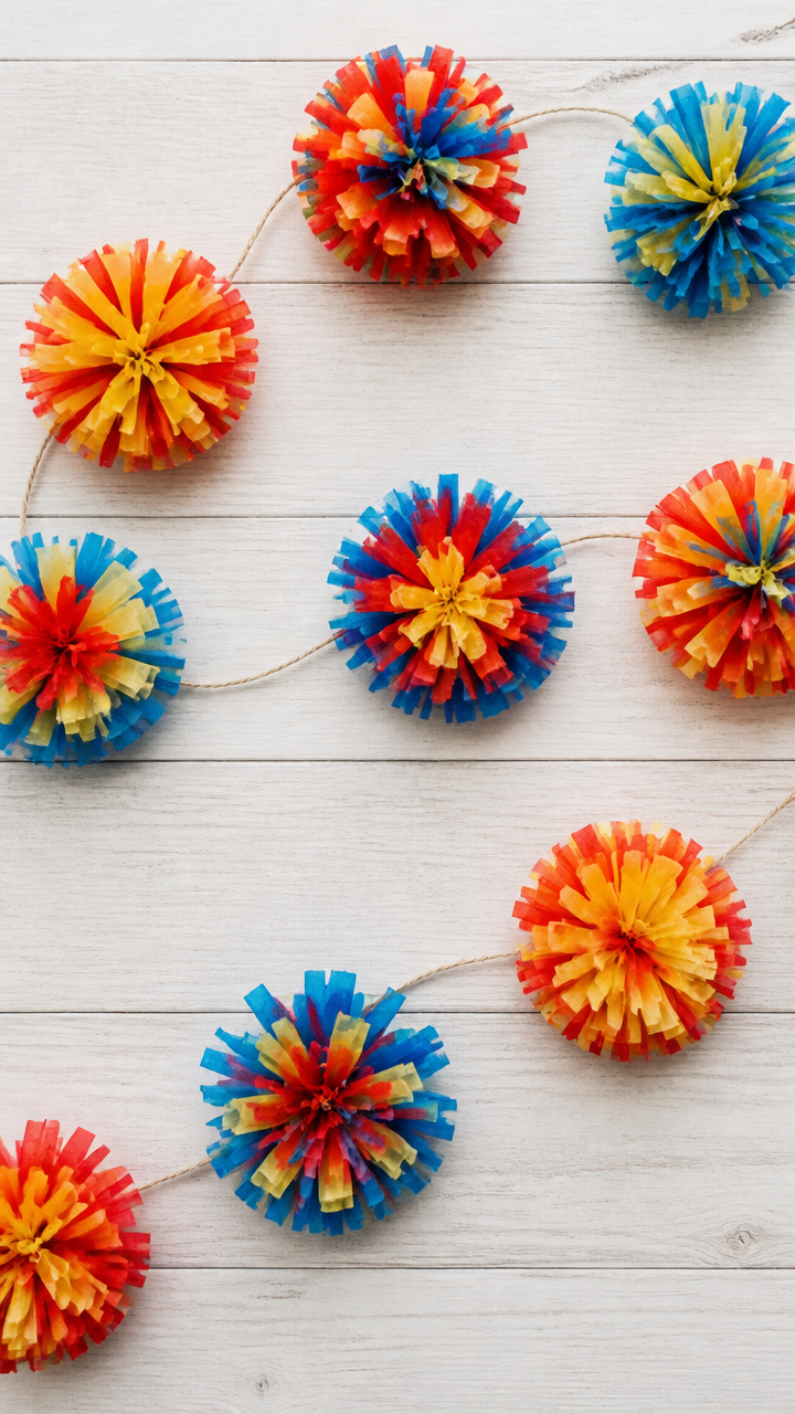 Tissue Paper Fireworks Banner