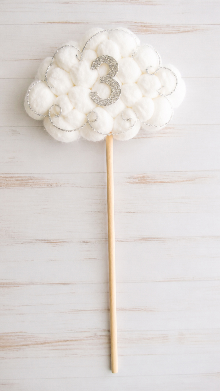 Cotton Ball Cloud Wand
