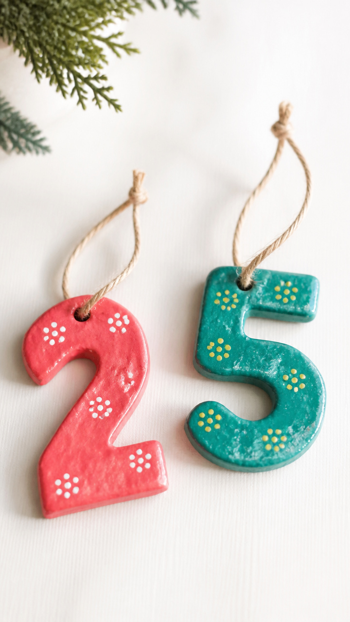 Salt Dough Number Ornaments