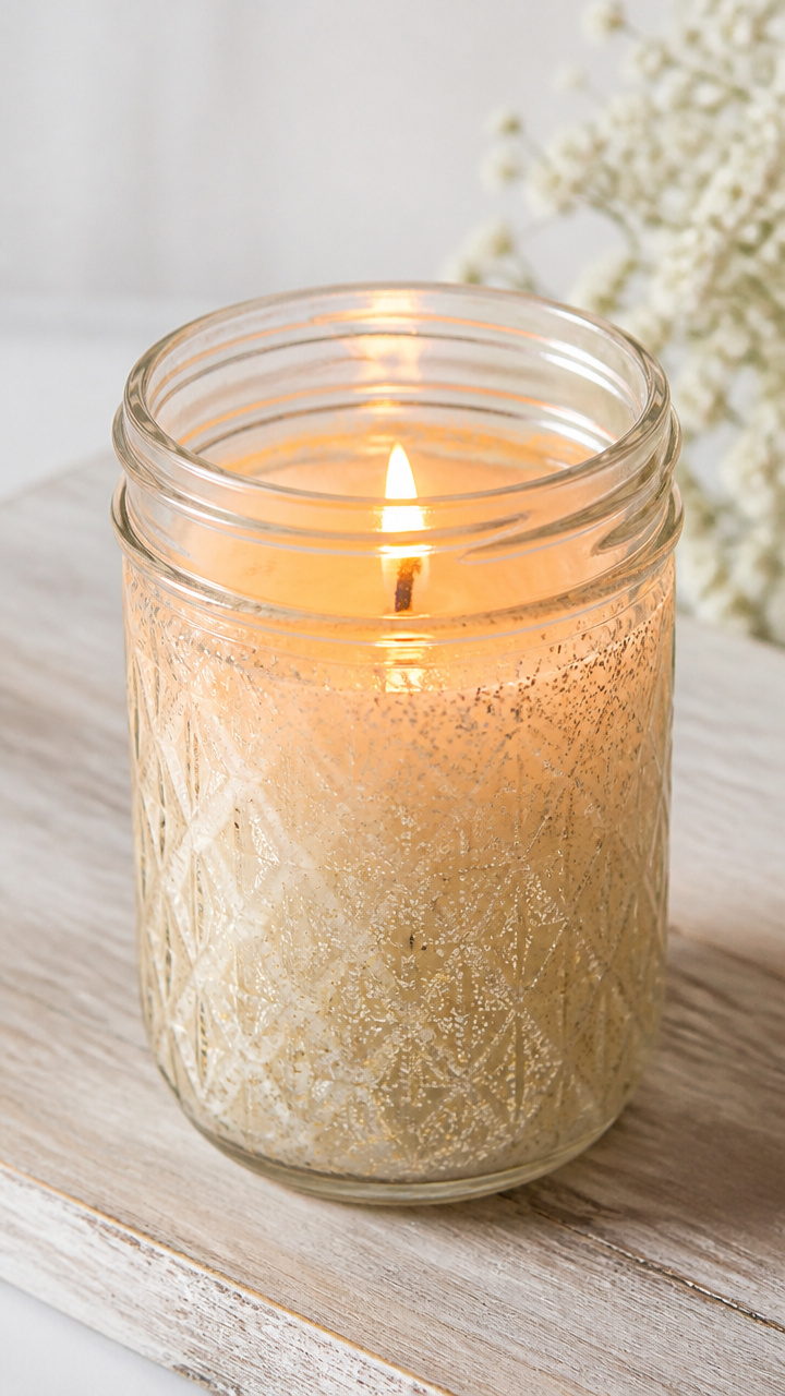 Glittered Mason Jar Candles