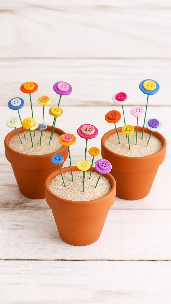 Button Flower Pots