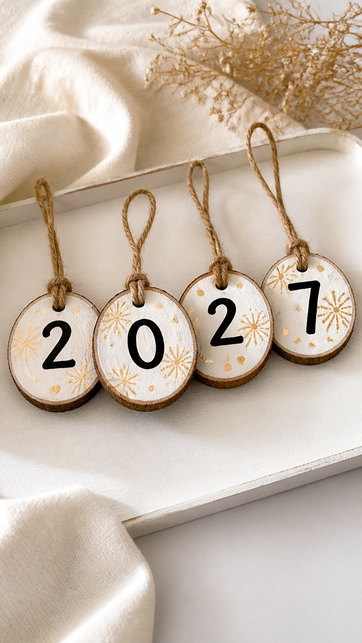 Painted Wood Slice Ornaments