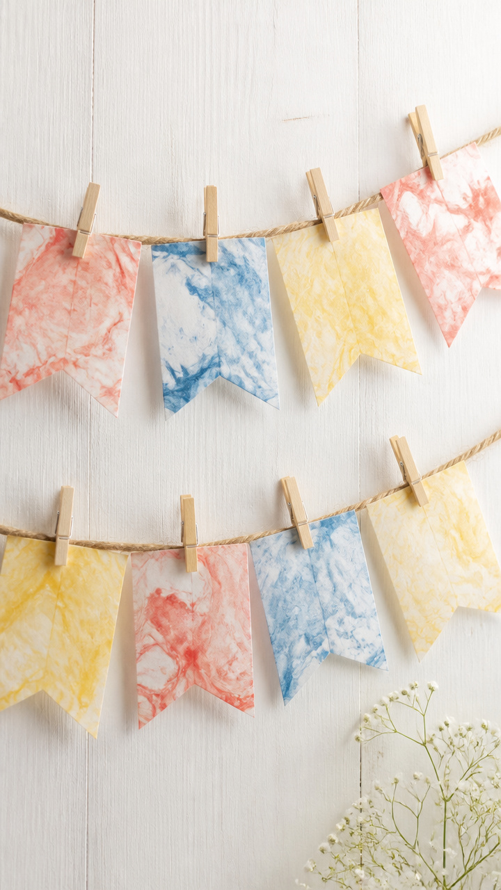 Marbled Coffee Filter Banners