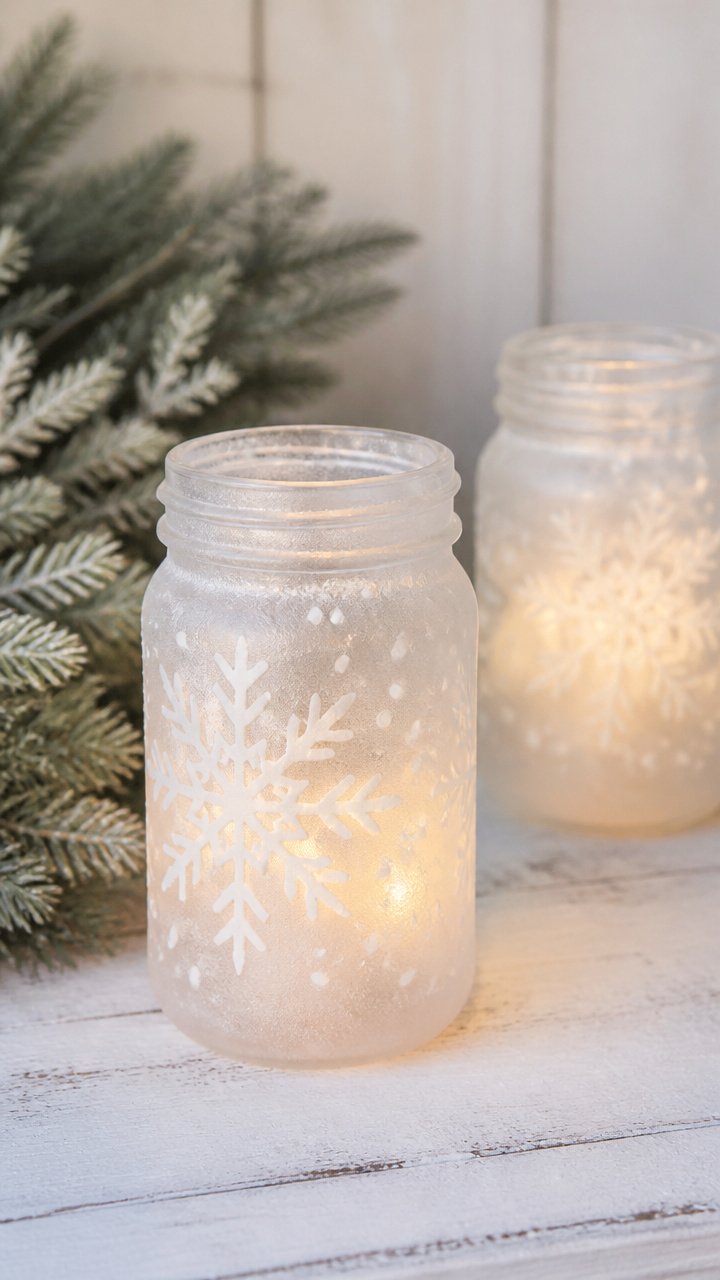Painted Mason Jar Lanterns