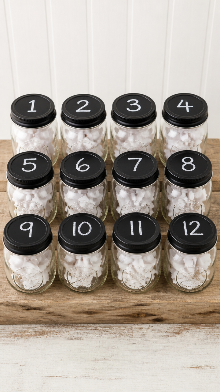 Chalkboard Paint Countdown Jars