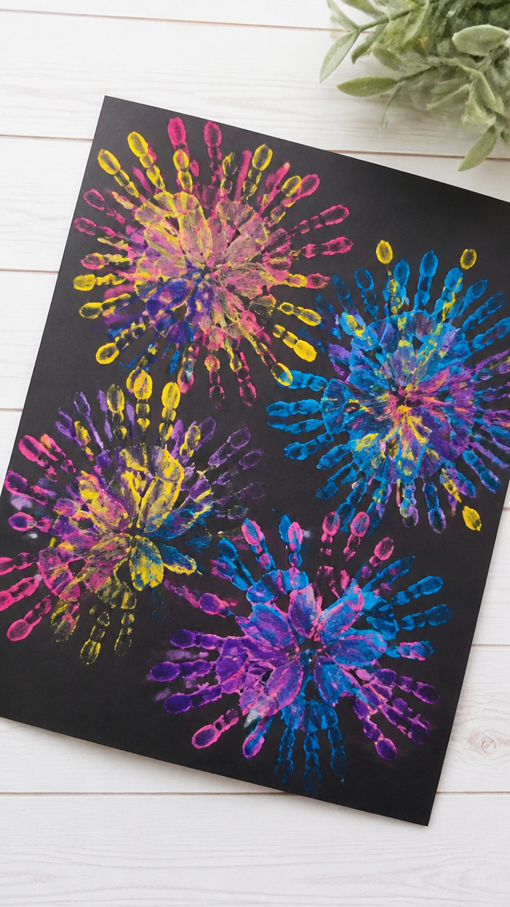 Firework Handprint Art