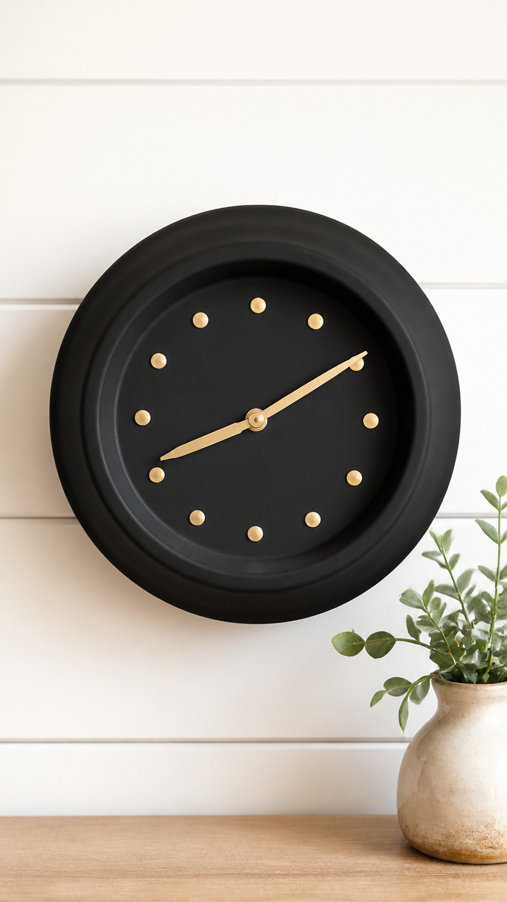 Painted Terra Cotta Pot Clock